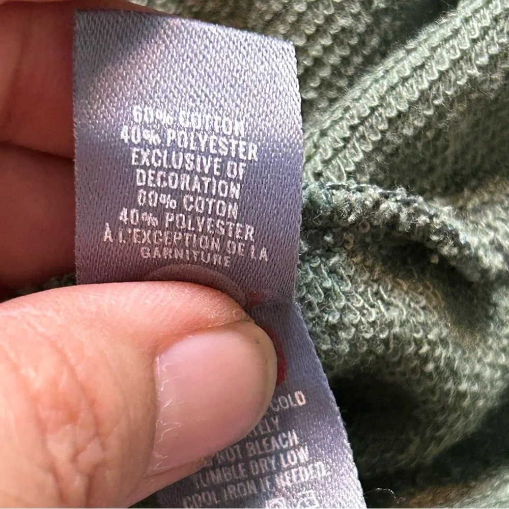 Aerie Green Crochet Pullover Sweatshirt Oversized Womens Small